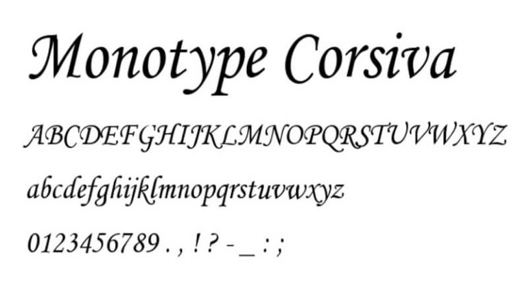 monotype corsiva italic free download