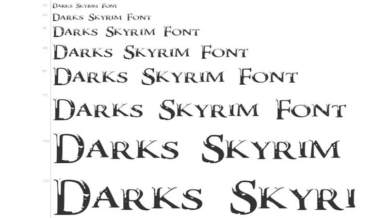 Dark Skyrim Font Free Download