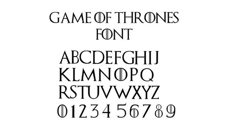 game of thrones font alphaber