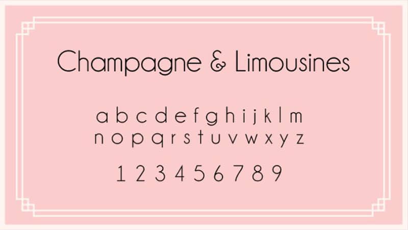 Champagne And Limousines Font Family Download