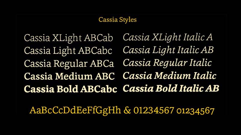 Cassia Font Family Download